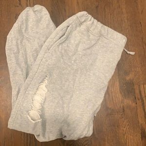 Ruby and Jenna Grey Ripped Sweatpants